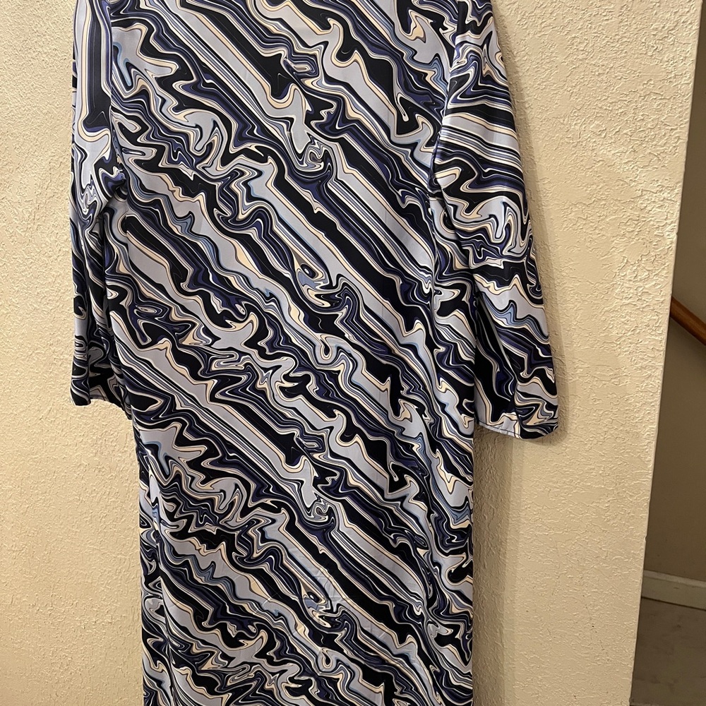 Dice Kayek ~ Paris Luxury Silk Abstract Print Midi Dress EU 36 US 4 - Picture 3 of 4